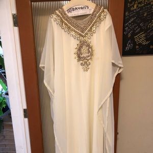 White Designer Georgette Kaftan Plus size